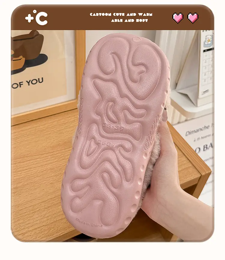 Bow cotton slippers women's winter 2024 new indoor home thick bottom warm plush cotton shoes women wear — feature 7