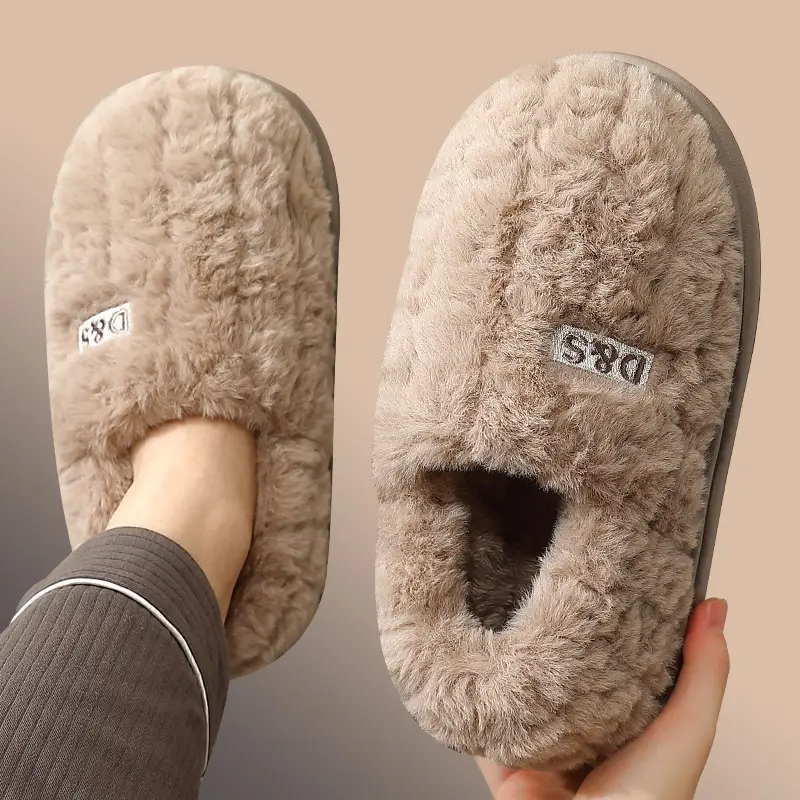 Bow cotton slippers women's winter 2024 new indoor home thick bottom warm plush cotton shoes women wear - Image 5