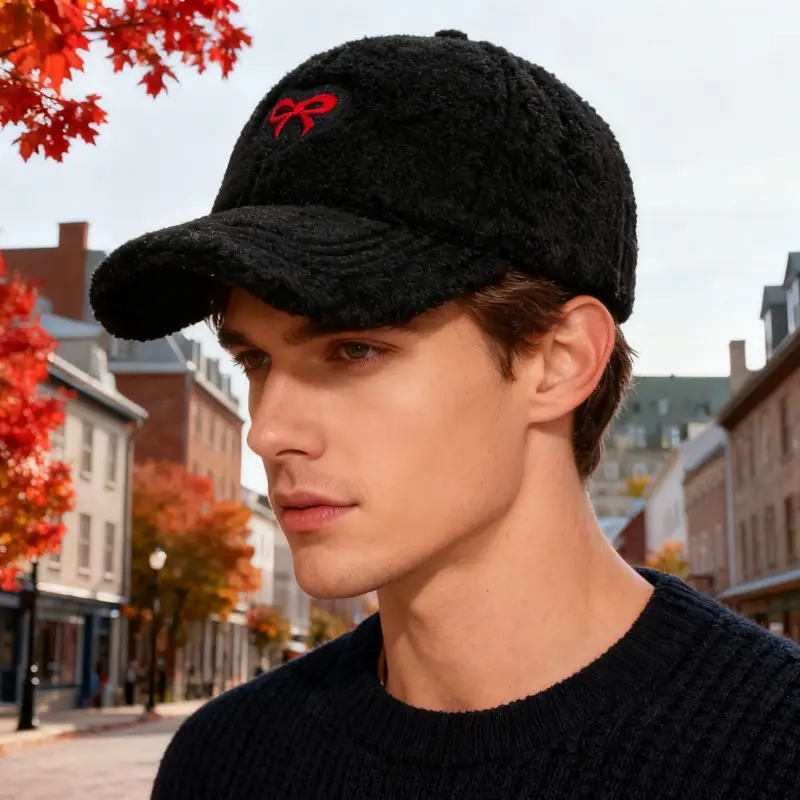 Winter Women's Lamb Wool Bow Cap Warm Outdoor - Image 19