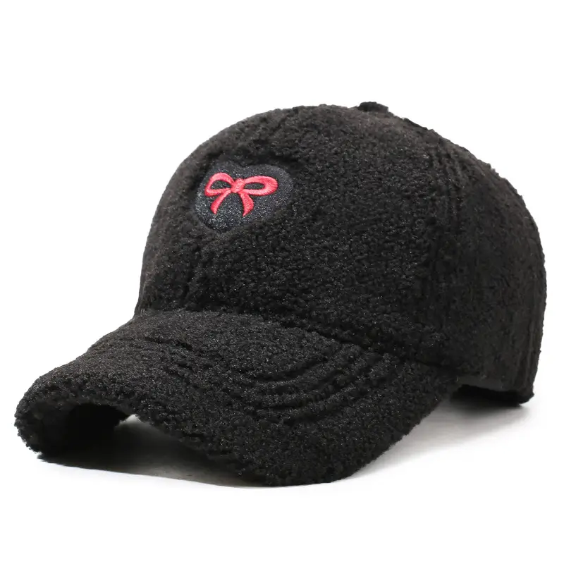 Winter Women's Lamb Wool Bow Cap Warm Outdoor - Image 20