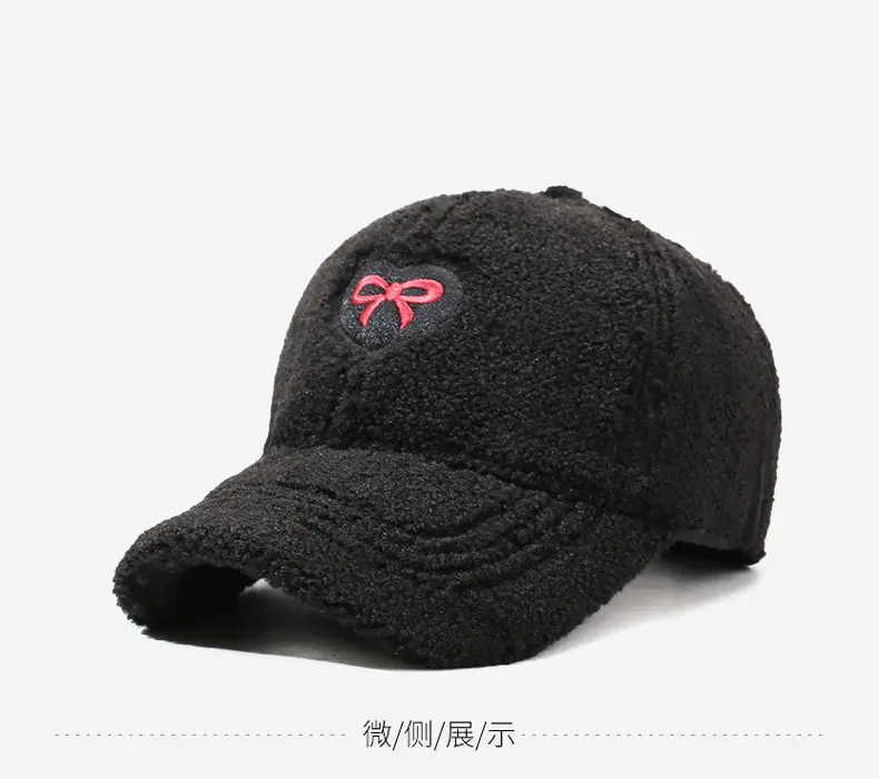 Winter Women's Lamb Wool Bow Cap Warm Outdoor — feature 9