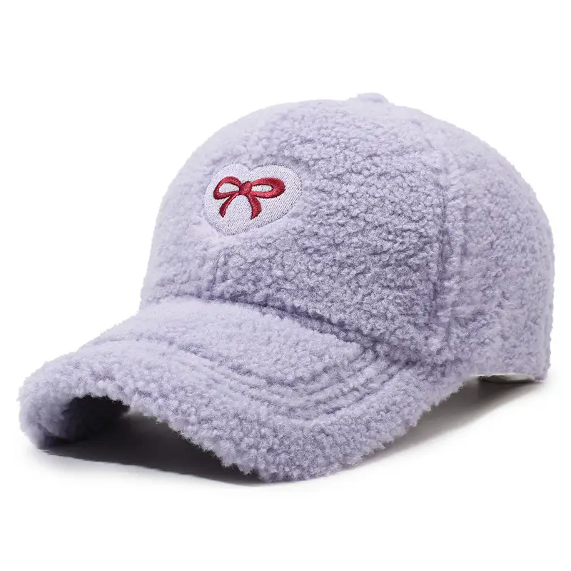 Winter Women's Lamb Wool Bow Cap Warm Outdoor - Image 10