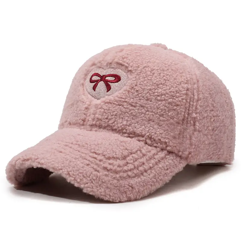 Winter Women's Lamb Wool Bow Cap Warm Outdoor - Image 12