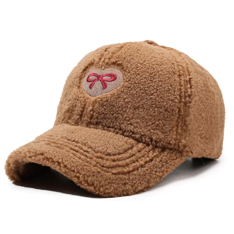 Winter Women's Lamb Wool Bow Cap Warm Outdoor - Image 13