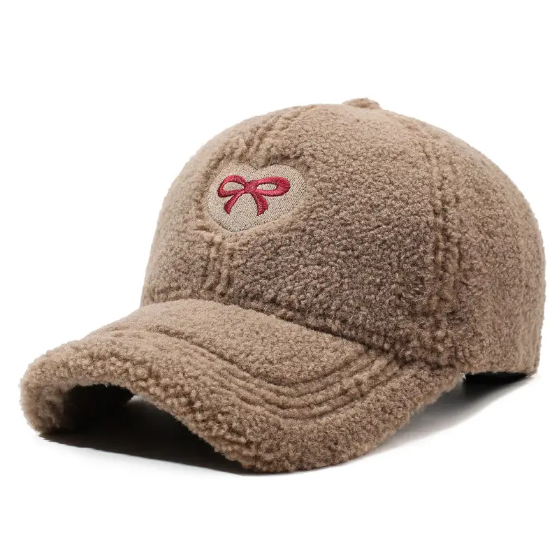 Winter Women's Lamb Wool Bow Cap Warm Outdoor - Image 14