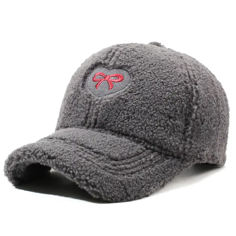 Winter Women's Lamb Wool Bow Cap Warm Outdoor - Image 5