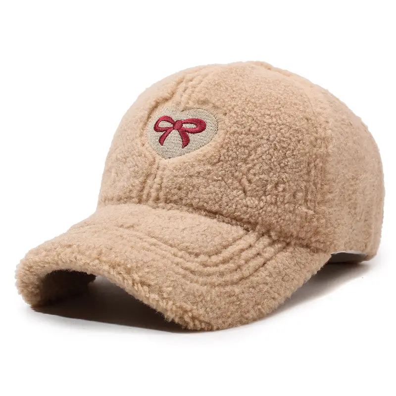 Winter Women's Lamb Wool Bow Cap Warm Outdoor - Image 6