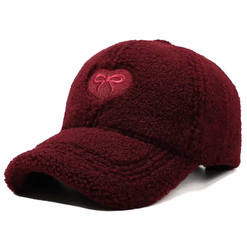 Winter Women's Lamb Wool Bow Cap Warm Outdoor - Image 8