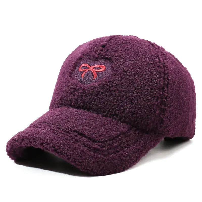 Winter Women's Lamb Wool Bow Cap Warm Outdoor - Image 9