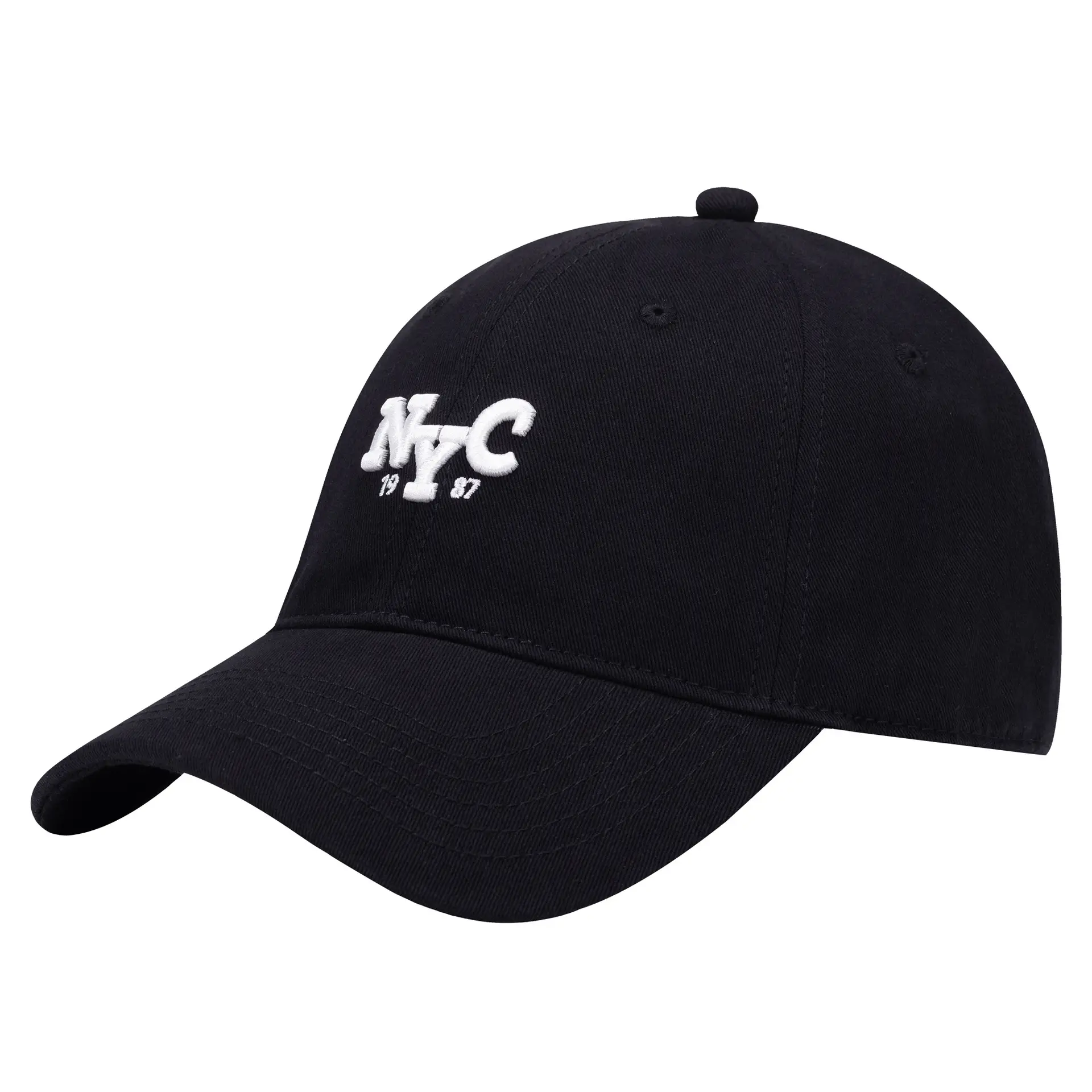 Men's Beige Korean Embroidered Cap - Image 15