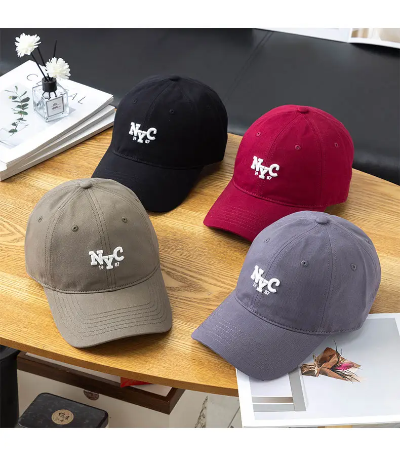 Men's Beige Korean Embroidered Cap — feature 11