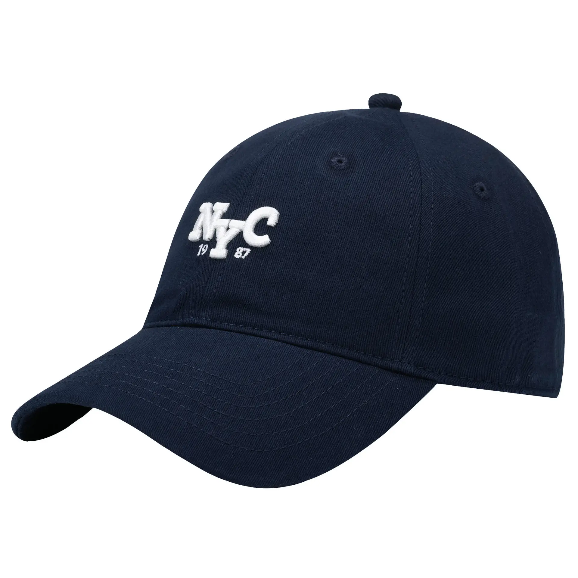 Men's Beige Korean Embroidered Cap - Image 3