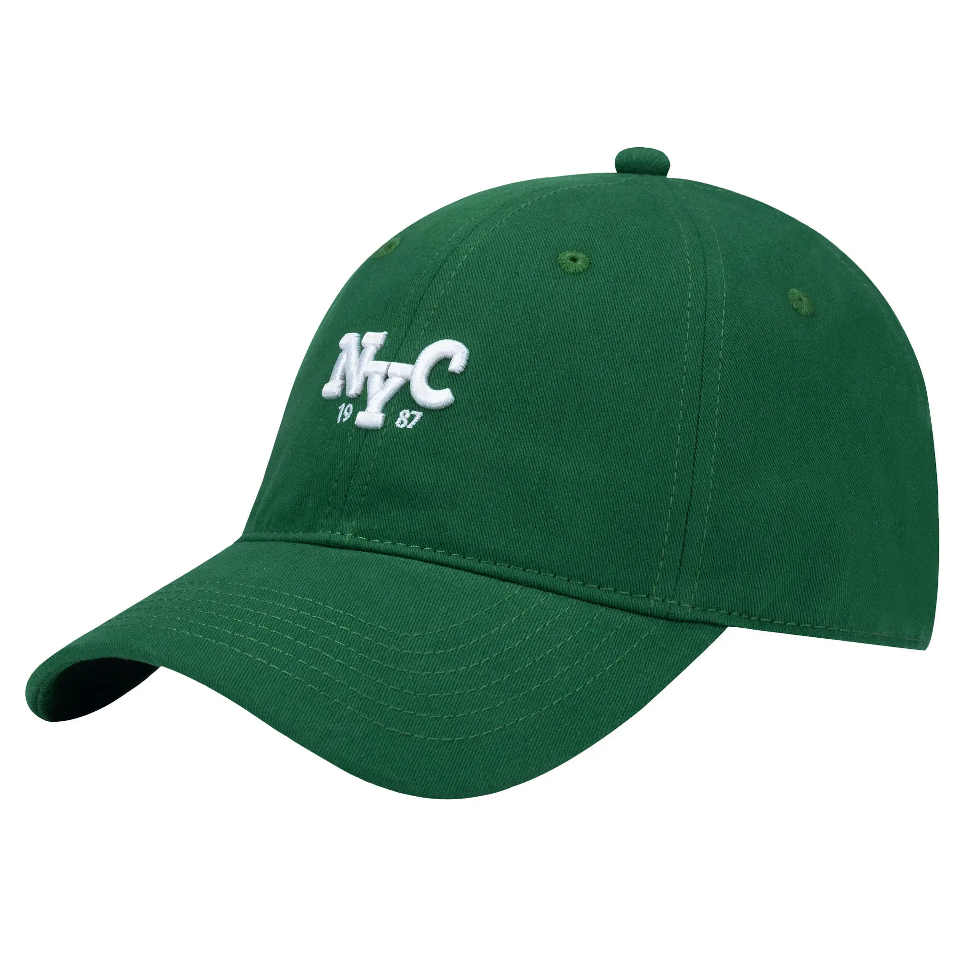 Men's Beige Korean Embroidered Cap - Image 7