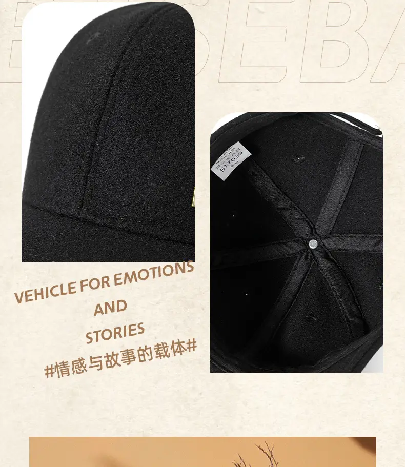 2025 Woolen Velvet Baseball Cap Black Middle-aged Elderly Men Warm Windproof Snow Short Brim Duck Cap — feature 14