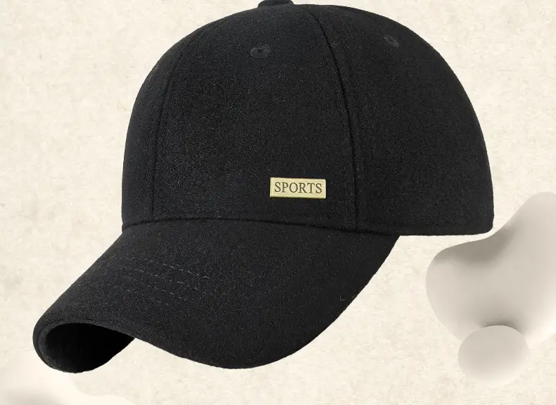 2025 Woolen Velvet Baseball Cap Black Middle-aged Elderly Men Warm Windproof Snow Short Brim Duck Cap — feature 9