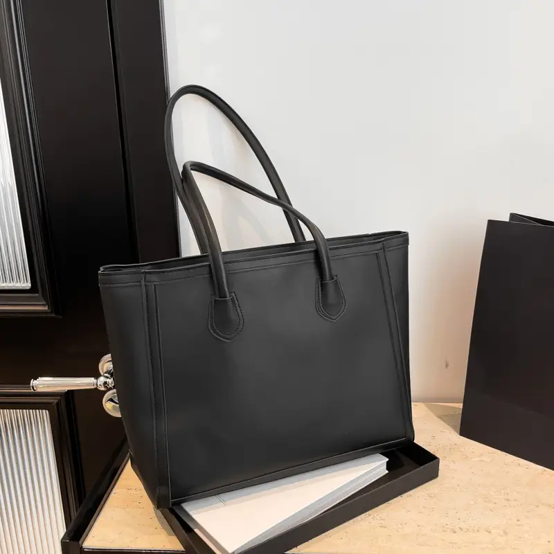 Red Textured Shoulder Tote Bag for Women - Image 5