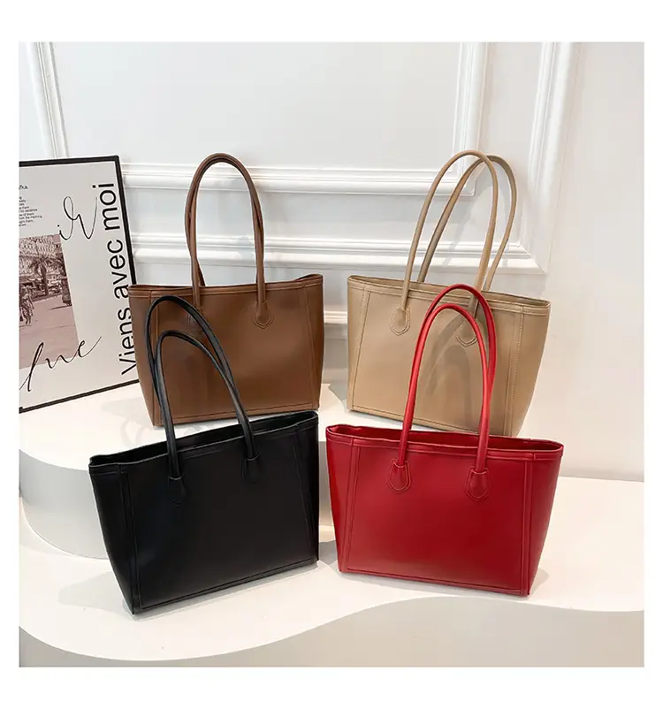 Red Textured Shoulder Tote Bag for Women — feature 32