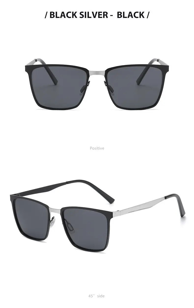 New Men's Black Gold Square Sunglasses with Polarized Lens β feature 12