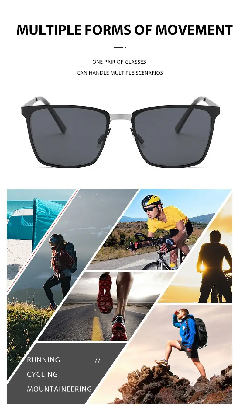 New Men's Black Gold Square Sunglasses with Polarized Lens β feature 3