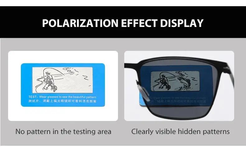 New Men's Black Gold Square Sunglasses with Polarized Lens β feature 6