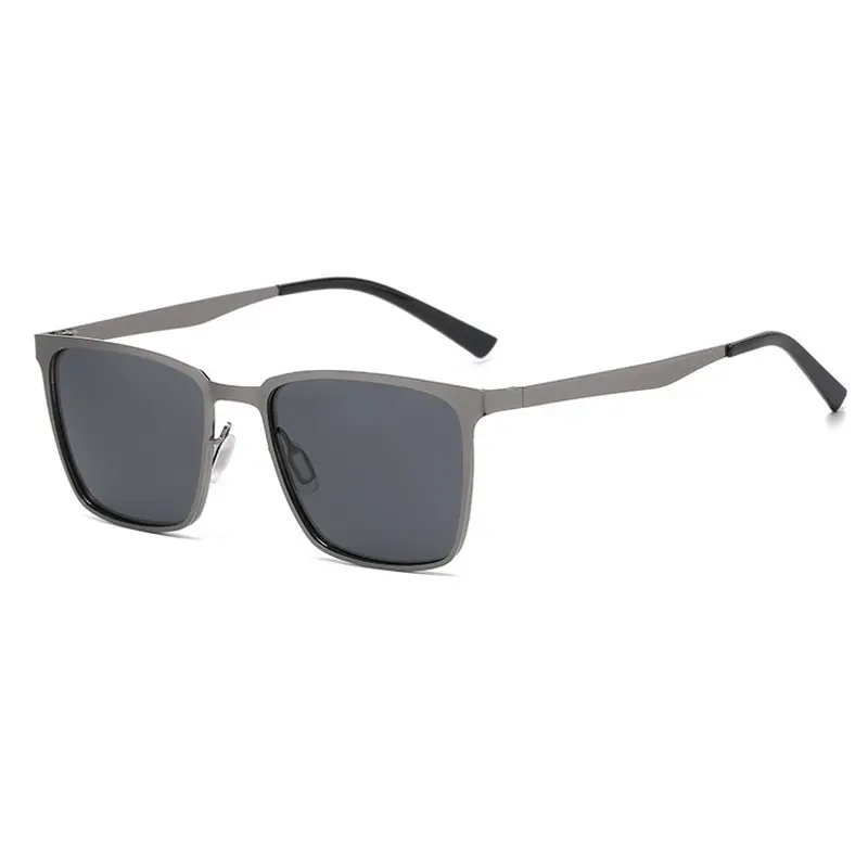 New Men's Black Gold Square Sunglasses with Polarized Lens - Image 2