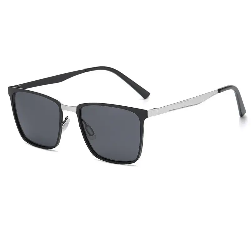 New Men's Black Gold Square Sunglasses with Polarized Lens - Image 3