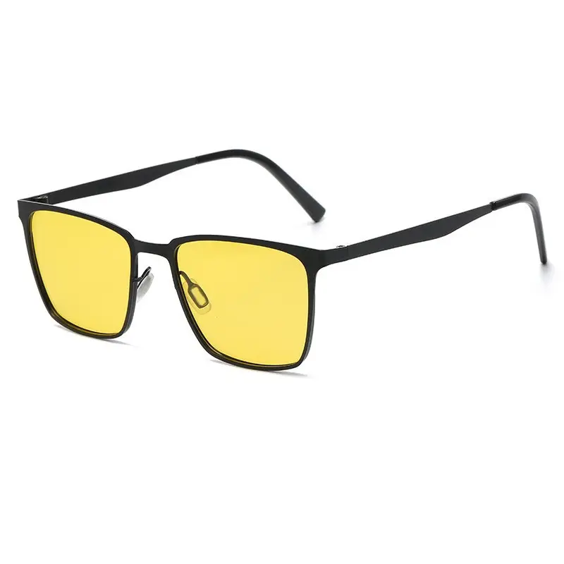 New Men's Black Gold Square Sunglasses with Polarized Lens - Image 5