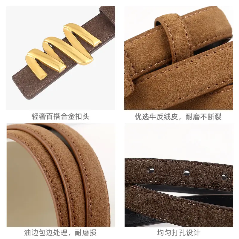 Women Genuine Leather Bow Belt with Skirt Suit Decoration - Image 7