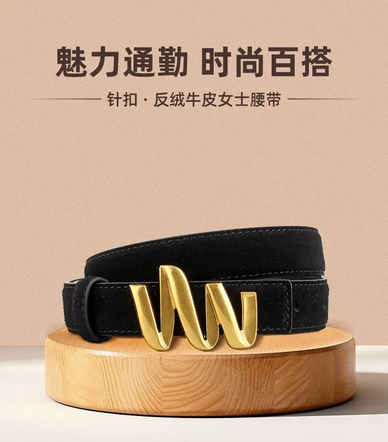 Women Genuine Leather Bow Belt with Skirt Suit Decoration — feature 6