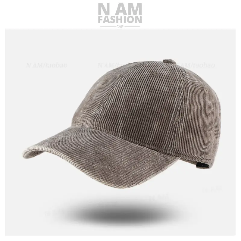 Korean-style Corduroy Cap Olive Green Men — feature 18