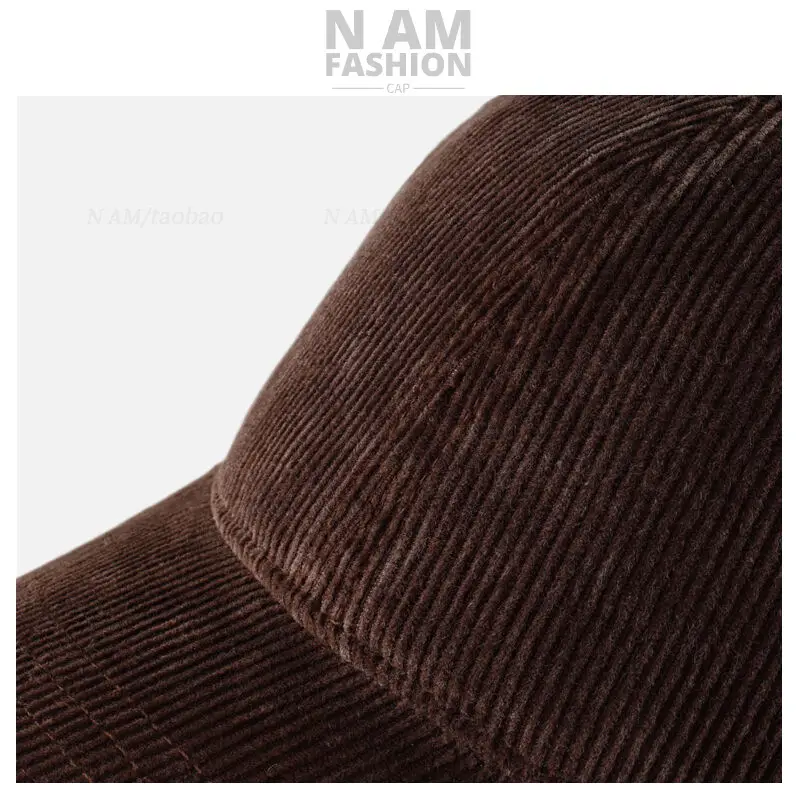 Korean-style Corduroy Cap Olive Green Men — feature 32