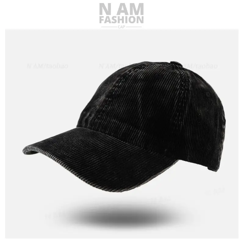 Korean-style Corduroy Cap Olive Green Men — feature 9