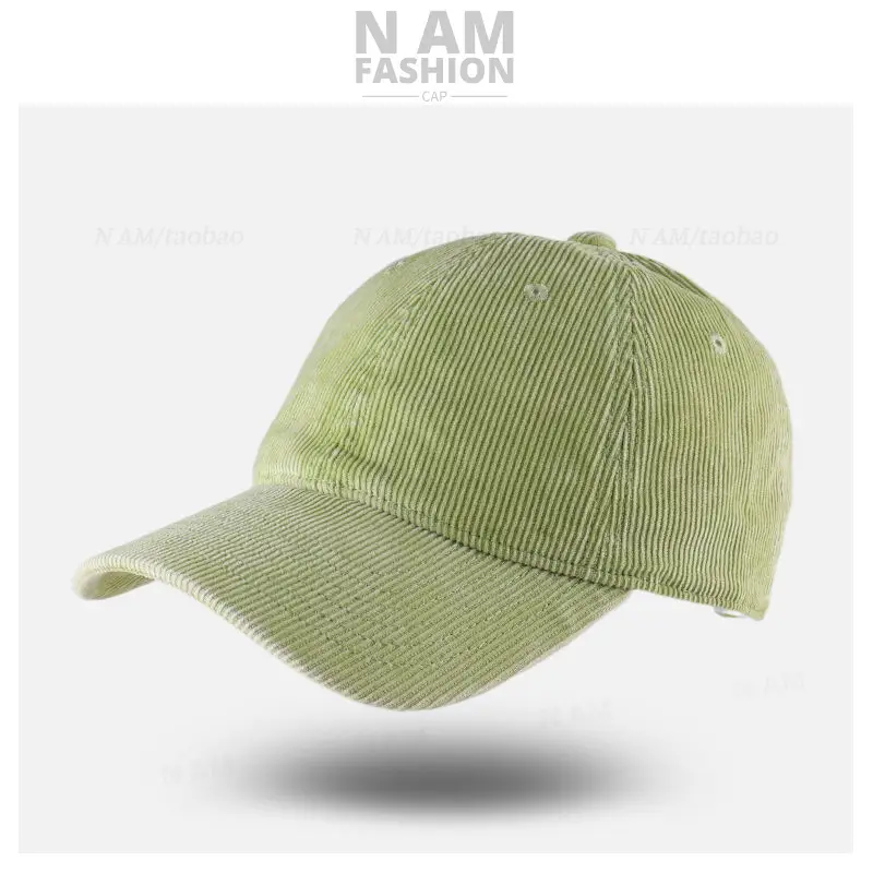 Korean-style Corduroy Cap Olive Green Men - Image 11