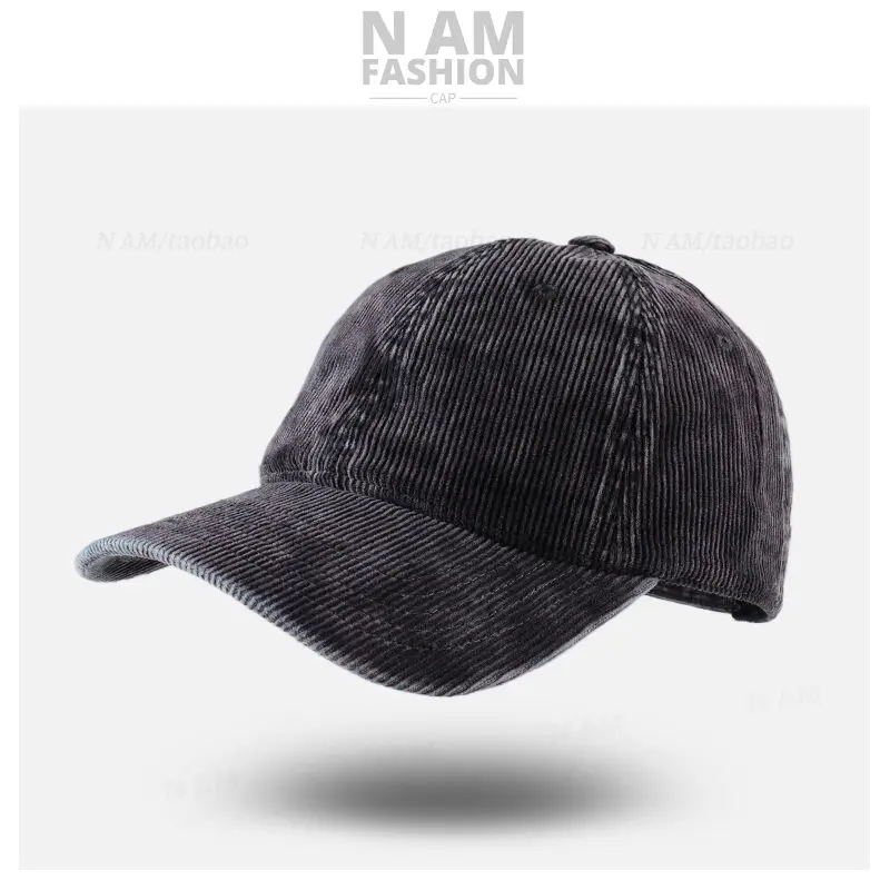 Korean-style Corduroy Cap Olive Green Men - Image 7
