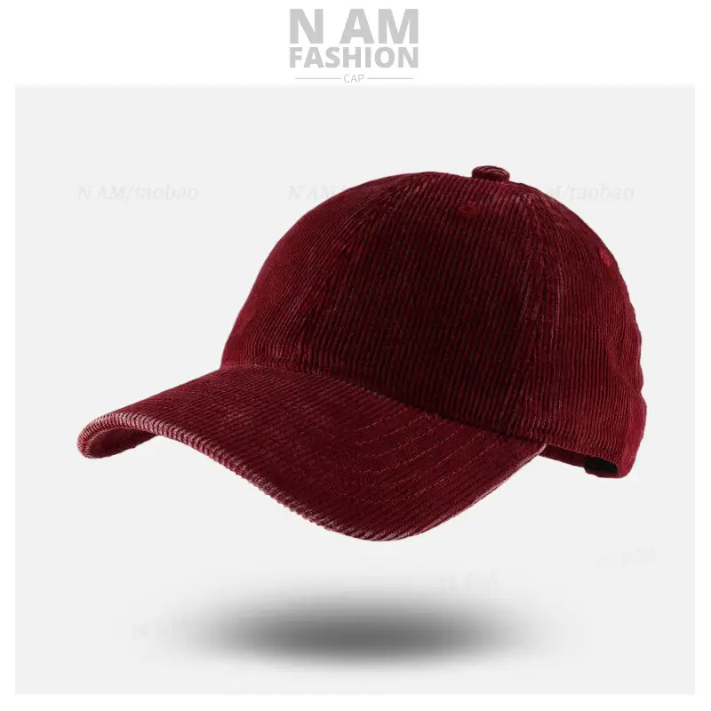 Korean-style Corduroy Cap Olive Green Men - Image 9