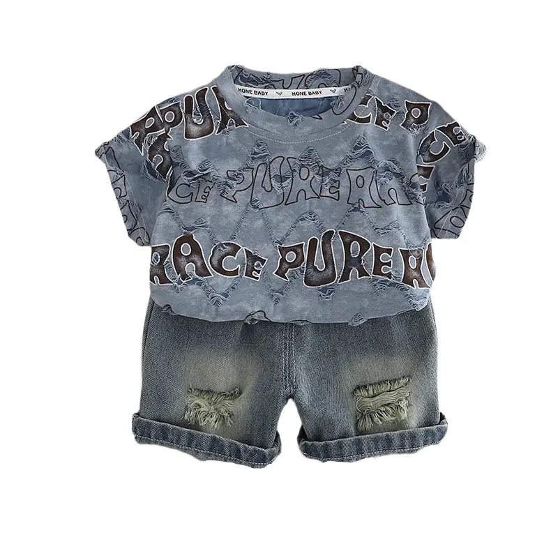 2025 Summer Boys Casual T-Shirt Shorts Set - Image 5