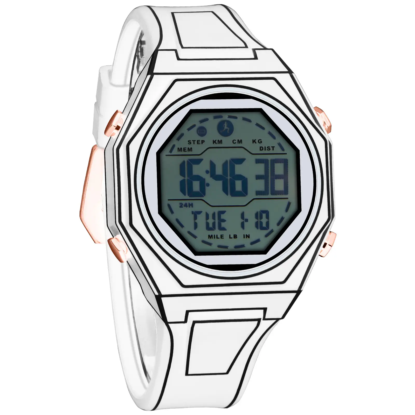 Black Digital Watch 46:38 Student Party Sports - Image 5