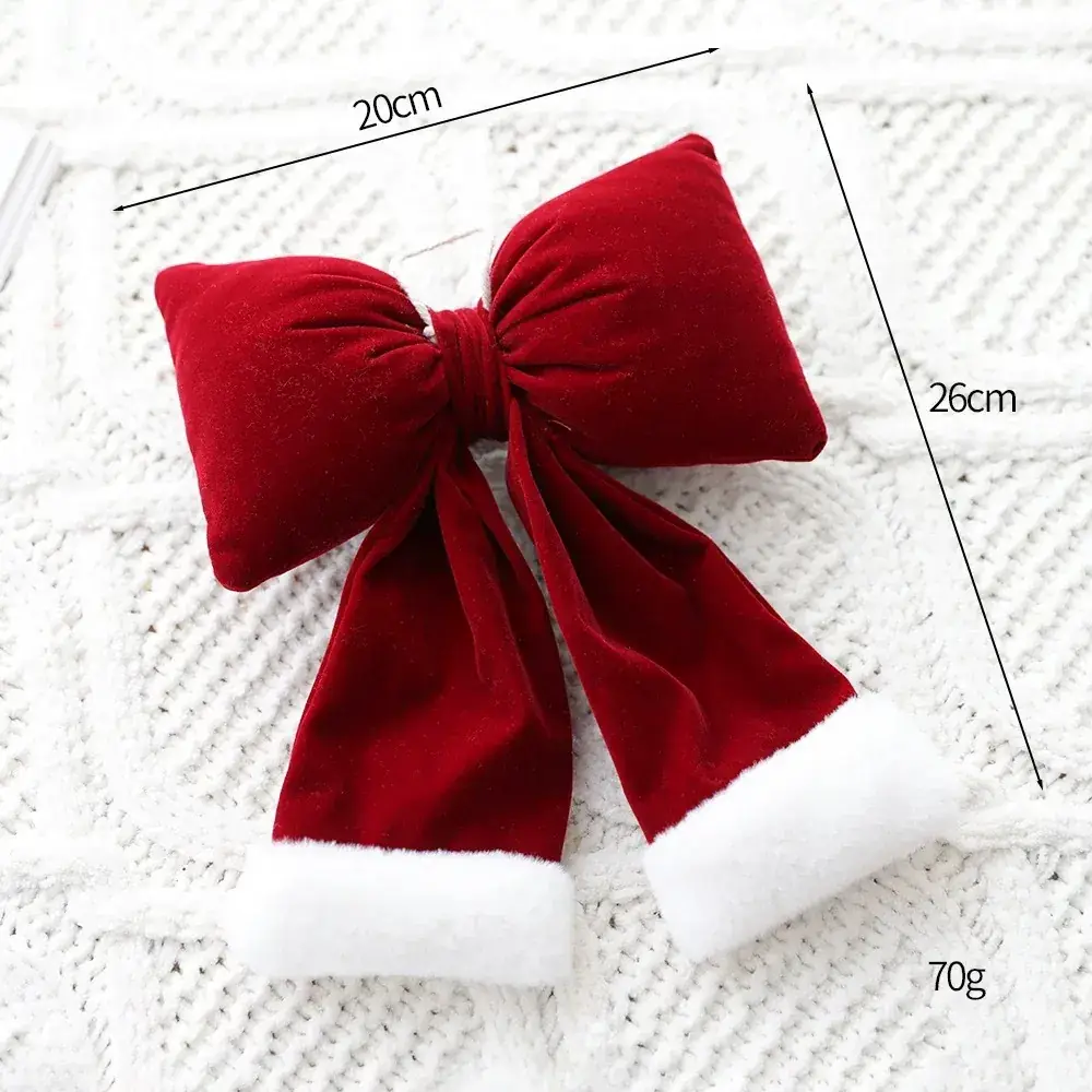 Red Velvet Bow Flannel Christmas Decor — feature 10