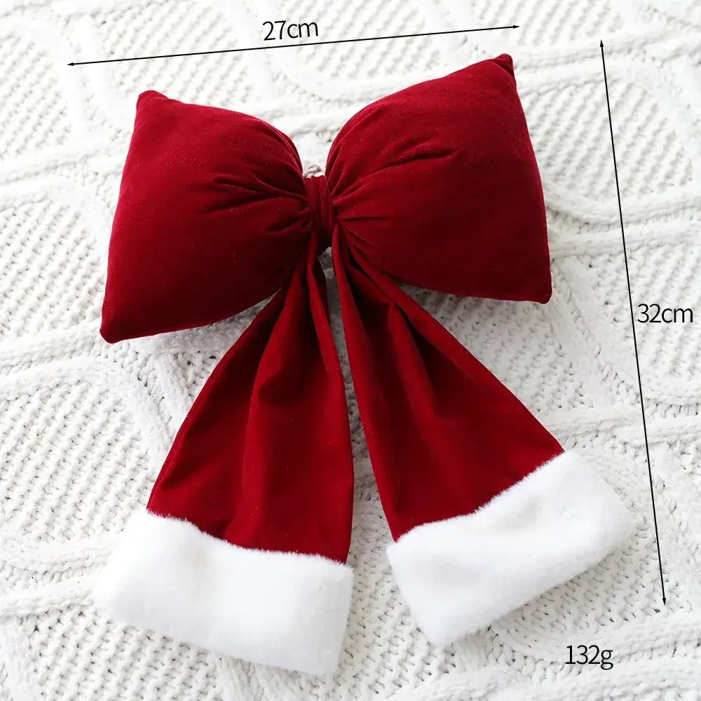 Red Velvet Bow Flannel Christmas Decor — feature 11