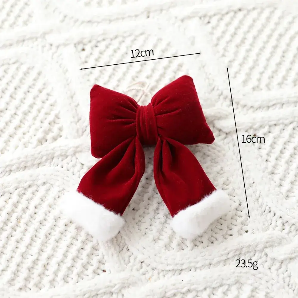 Red Velvet Bow Flannel Christmas Decor — feature 9