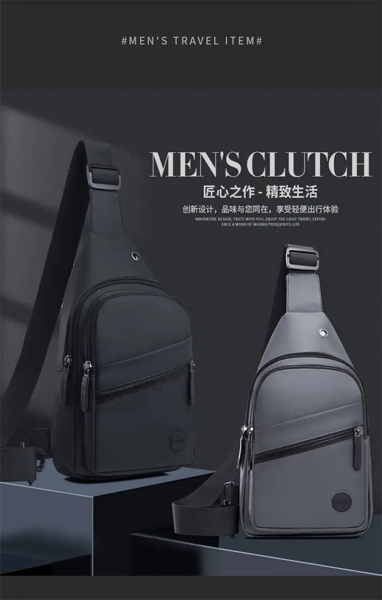 Men's Waterproof Crossbody Bag Green Multi-layer — feature 4