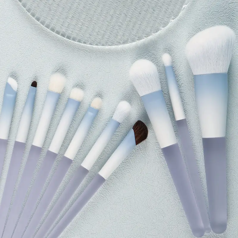 10-Piece Gradient Crystal Makeup Brush Set