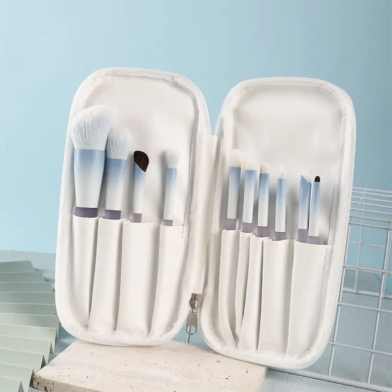 10-Piece Gradient Crystal Makeup Brush Set - Image 2
