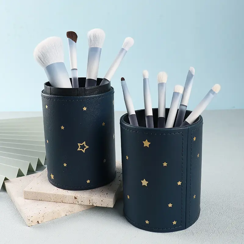 10-Piece Gradient Crystal Makeup Brush Set - Image 5