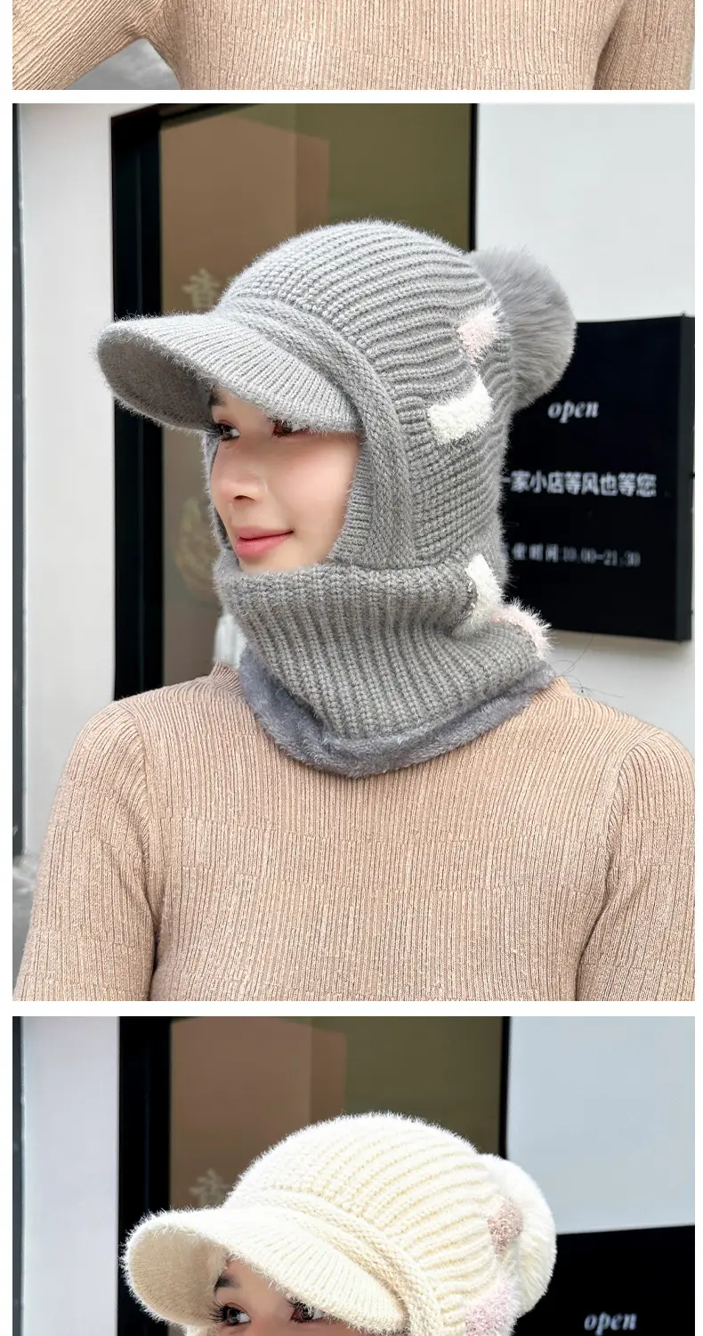 Winter Knitted Neck Sleeve Hat with Duck Tongue & Warm Ear — feature 11