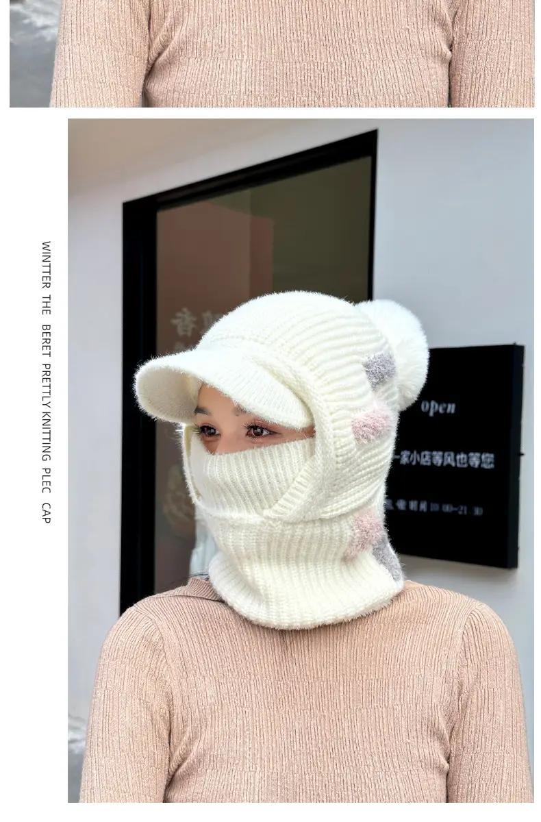 Winter Knitted Neck Sleeve Hat with Duck Tongue & Warm Ear — feature 15