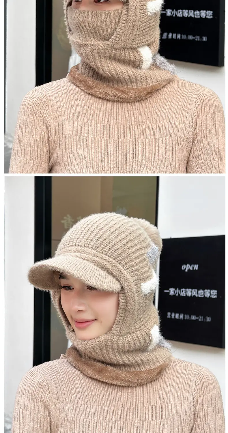 Winter Knitted Neck Sleeve Hat with Duck Tongue & Warm Ear — feature 8