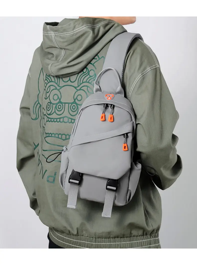 Men's Korean Style Crossbody Bag Black Green — feature 18