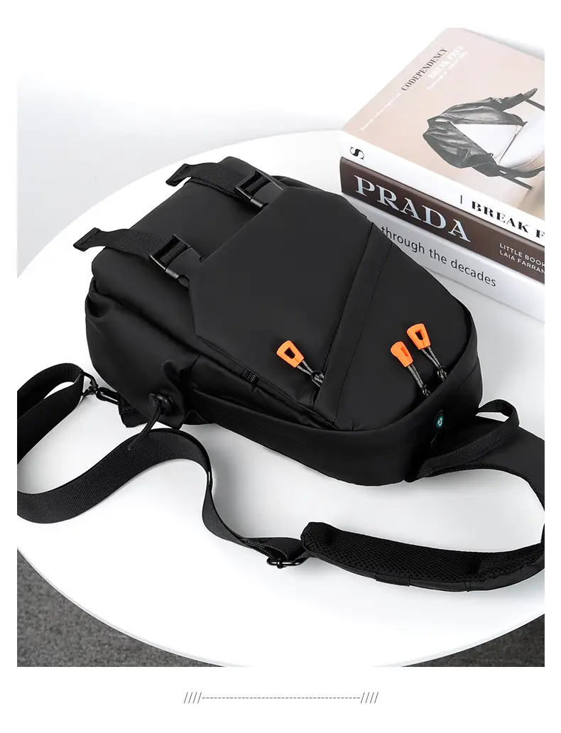 Men's Korean Style Crossbody Bag Black Green — feature 23