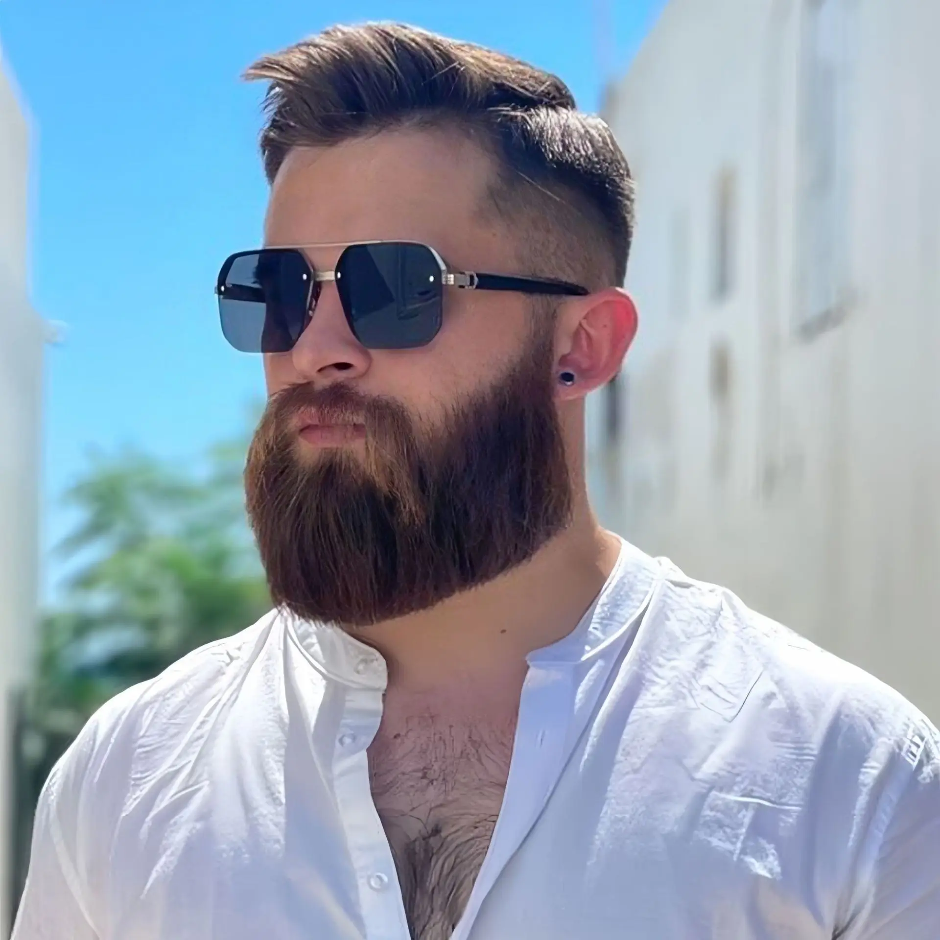 2025 Square Frame Aviator Sunglasses for Men Women - Image 12